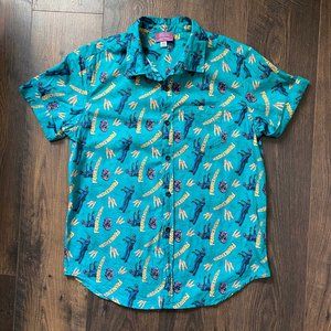 Unique Vintage x Universal Monsters Frankenstein Short Sleeved Button Up Shirt